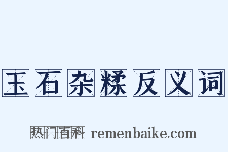 玉石杂糅反义词是什么意思的图片